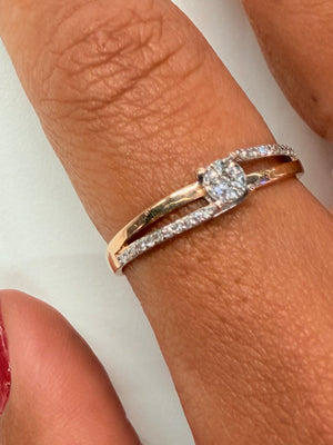 Bague en Or Rose 18k - 1.59 Grs - Taille 58