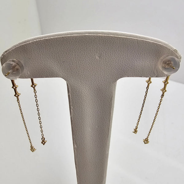 Boucles d'oreilles pendantes en or jaune 18 K - 1.28 G