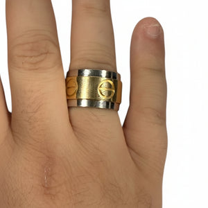 Bague en Or Jaune et Blanc 18K - Taille 62