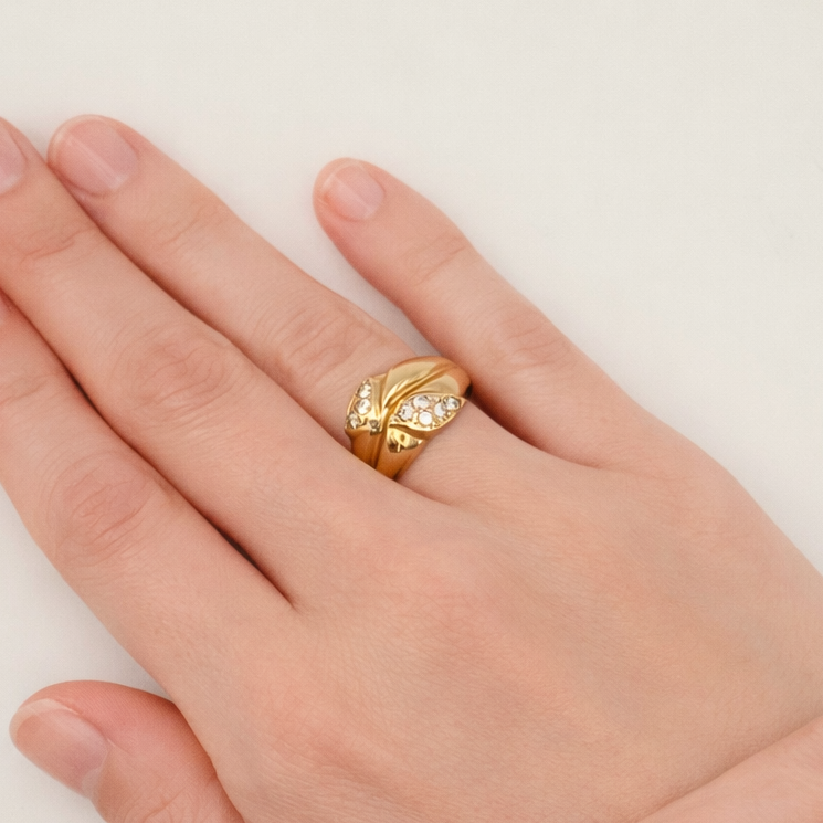 Bague en Or Jaune 18K - Taille 56 - 2.73G