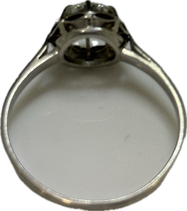 Solitaire Diamant 18k en Or blanc - Taille 53