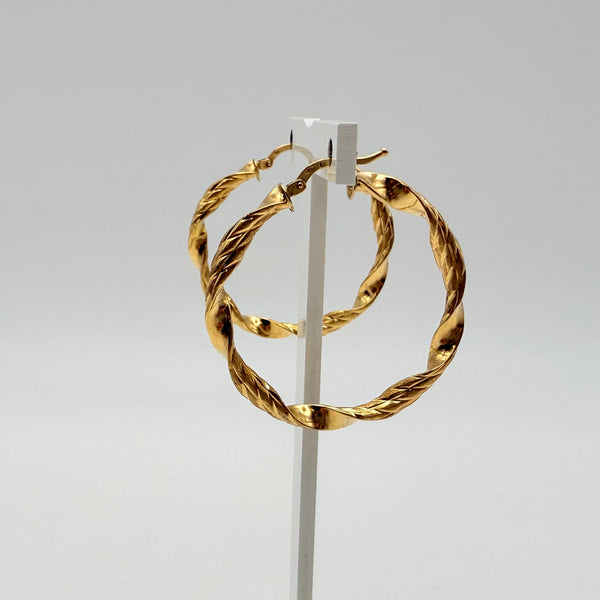 Boucles d'oreilles créoles en or jaune 18K 3.2 Grs