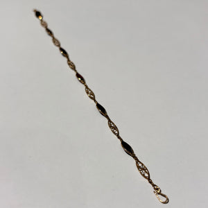 Bracelet Figaro Or Jaune 18k avec 6 Grenat