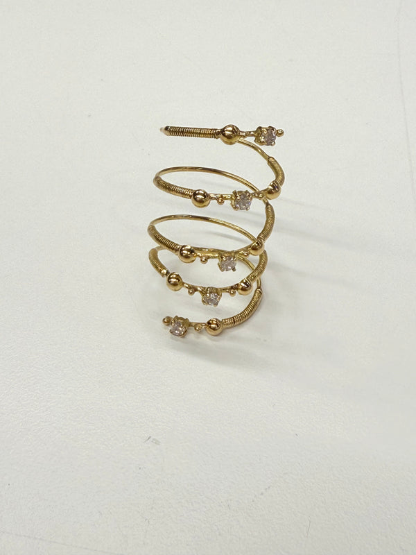 Bague en Or Jaune 18K avec Zirconiums T.54