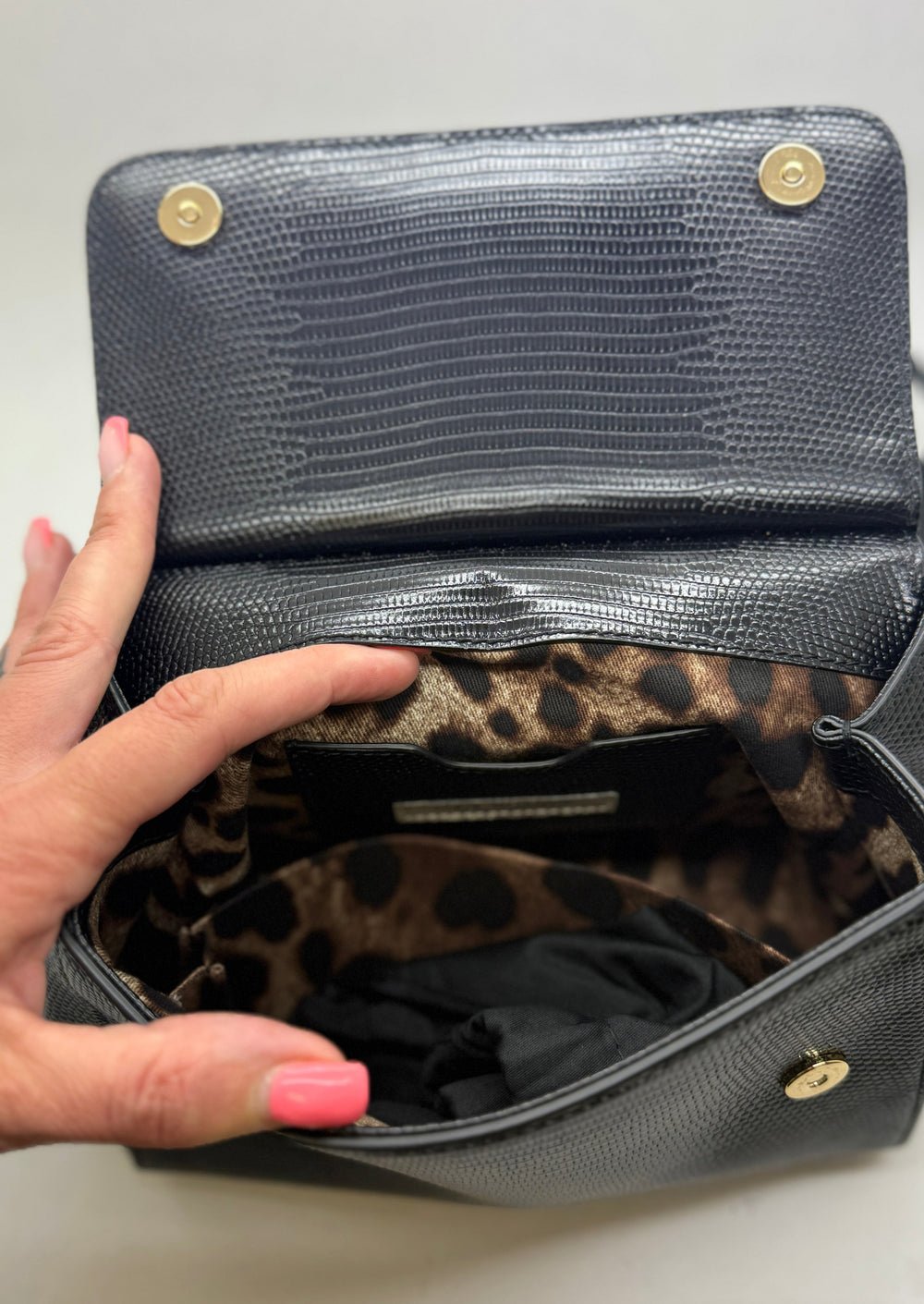 Sac à main Dolce Gabbana Sicily en cuir noir