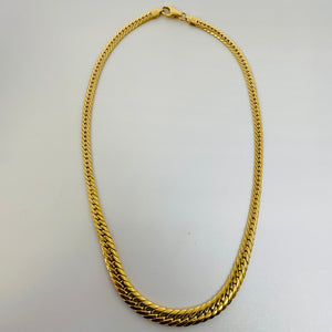 Collier Ras du Cou maille Anglaise Or Jaune 18K