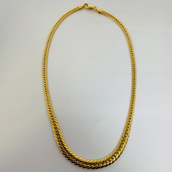 Collier Ras du Cou maille Anglaise Or Jaune 18K