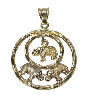 Pendentif élégant en 3 Ors 18K