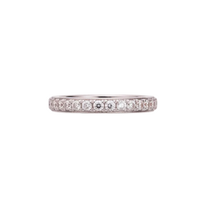 Bague Demi Tour en Or Gris 18K - Taille 50 - 1.79G