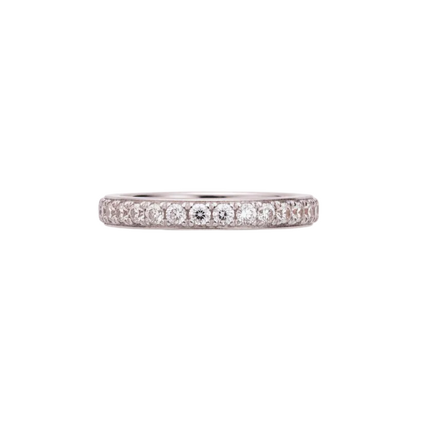 Bague Demi Tour en Or Gris 18K - Taille 50 - 1.79G