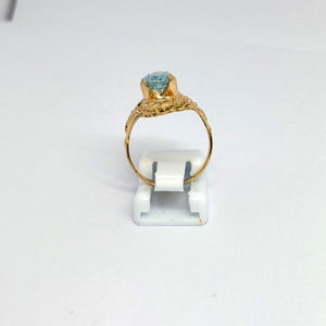 Bague Marquise Or Jaune 18K avec Topaze