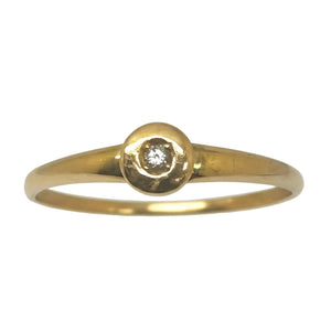 Solitaire en Or Jaune 18K avec Diamant