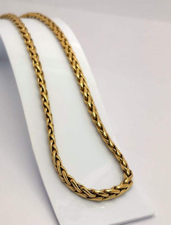 Collier Ras du Cou maille Palmier en Or Jaune 18 Carats