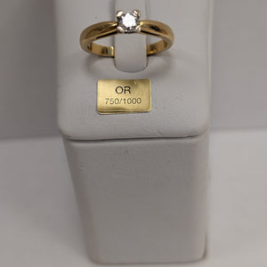 Solitaire Or Jaune 18K avec Taille-53