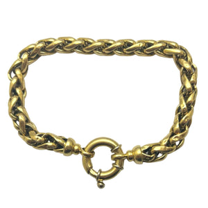 Bracelet Maillon Maille Palmier en Or Jaune 18K