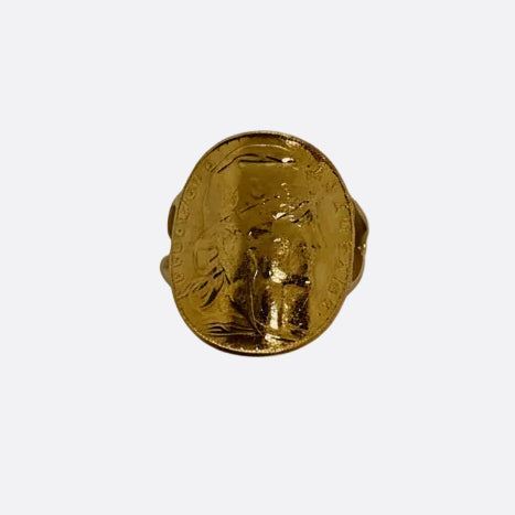 Bague pièce 20 francs en Or Jaune 18k - 9.04 G