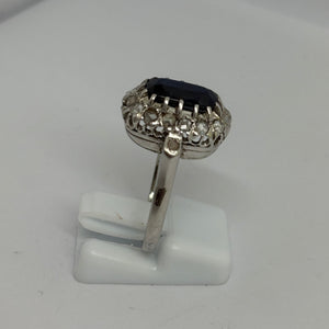 Bague Ancienne Or Gris 18K - Taille 58 -  6.67 G