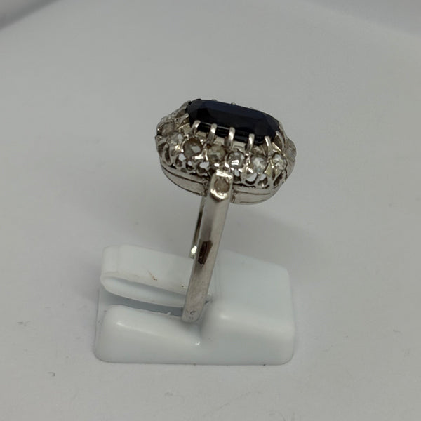 Bague Ancienne Or Gris 18K - Taille 58 -  6.67 G