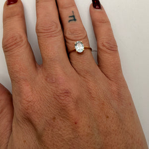 Bague Solitaire en Or Jaune 18K Taille-53