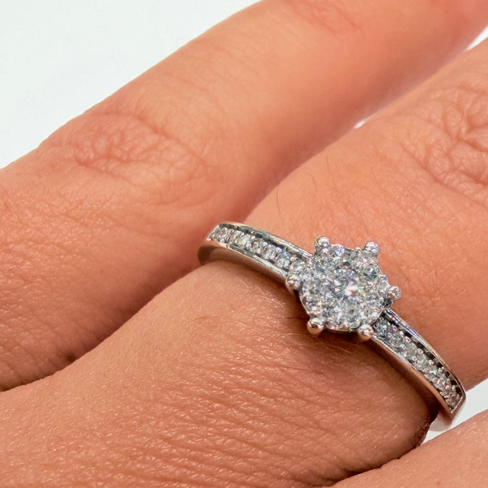 Bagues en Or Blanc et Diamants 18k - Taille 52