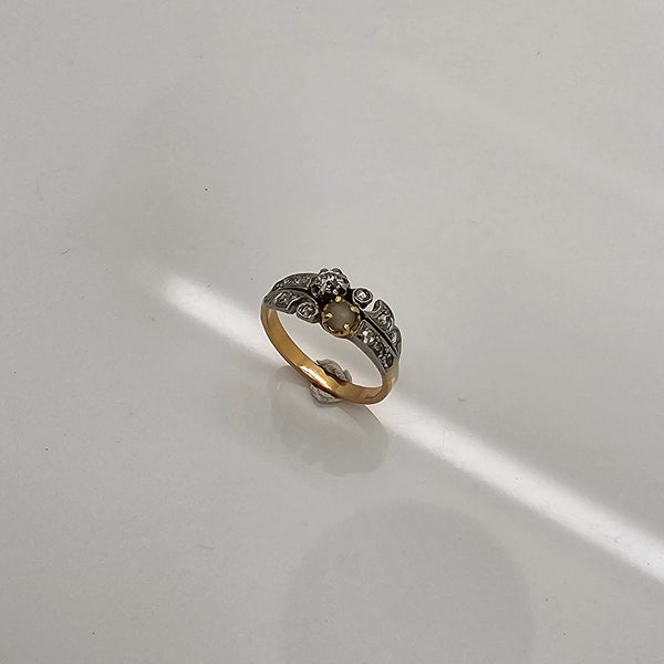 Bague ancienne en Or jaune 18K - Diamant- Taille 525 - 3.33G