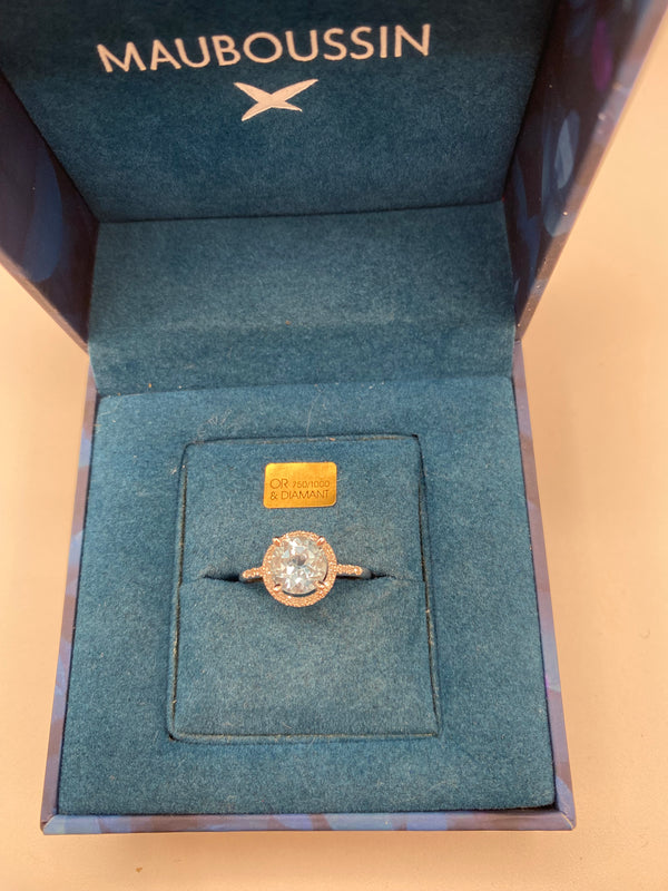 Bague Mauboussin topaze en Or Gris 18 K - Taille 59 - 2.27 G