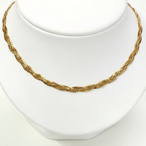 Collier Princesse Tressé en Or Jaune 18k - 8.96 G