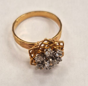 Bague Chou Or Jaune 18 Carats avec Topazes Naturelles