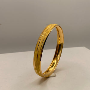 Bracelet Jonc Ciselé en Or Jaune 22K - 9.35g