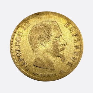 Pièce 10 Francs Rare en Or jaune 20K Napoléon III 1856 - 3.16g