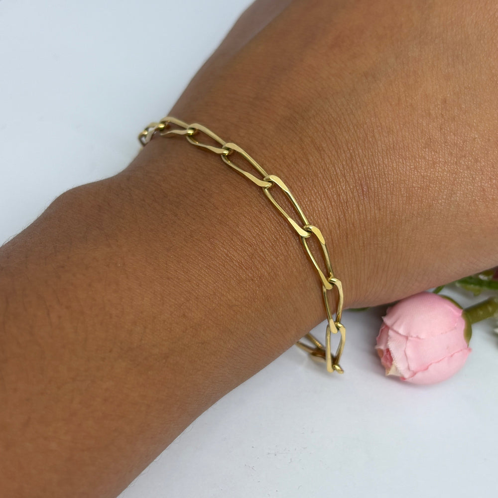 Bracelet Maillon Cheval en Or Jaune 18K - 22cm - 7.99G