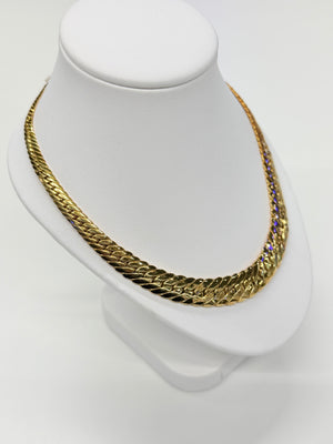 Collier maille anglaise en Or Jaune 18k - 17.89 Grs