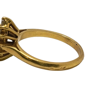 Bague marguerite en or jaune avec oxyde de zircon