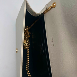 Sac Saint Laurent Kate Tassel en cuir blanc
