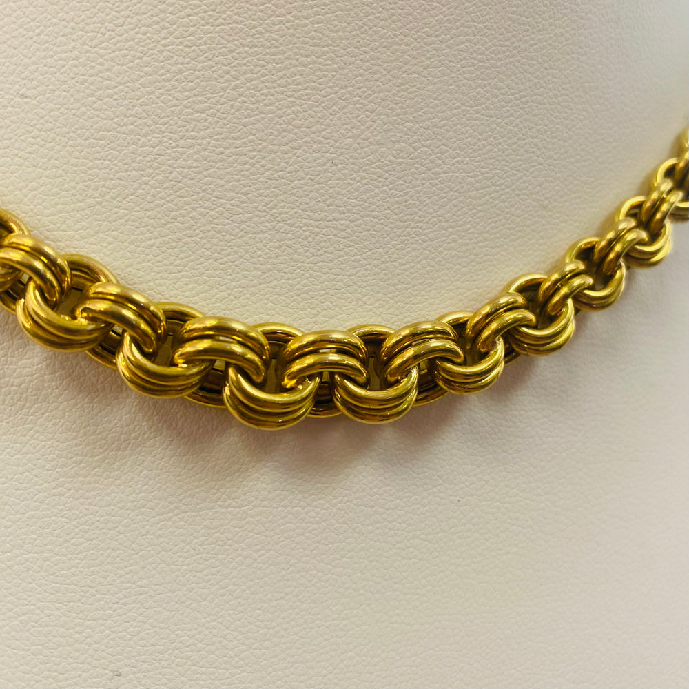 Collier Ras du Cou Original en Or Jaune 18 Carats - 23.45 Grs