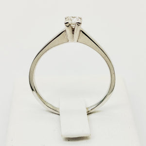 Solitaire en Or Blanc 18K Diamants- Taille 57 - 2.8G