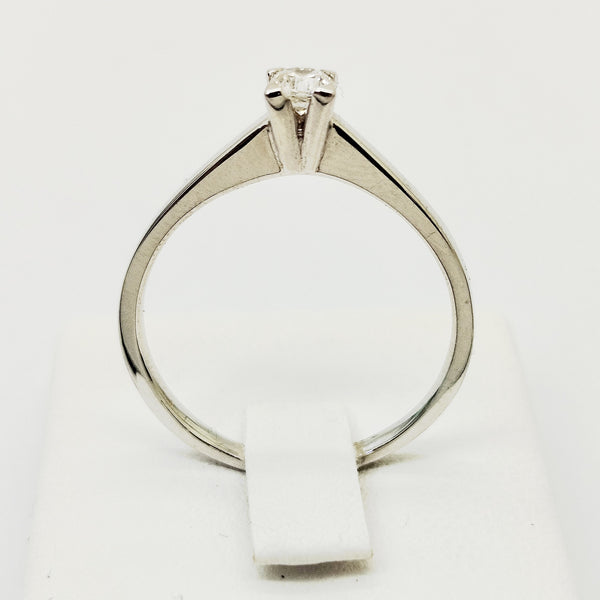 Solitaire en Or Blanc 18K Diamants- Taille 57 - 2.8G