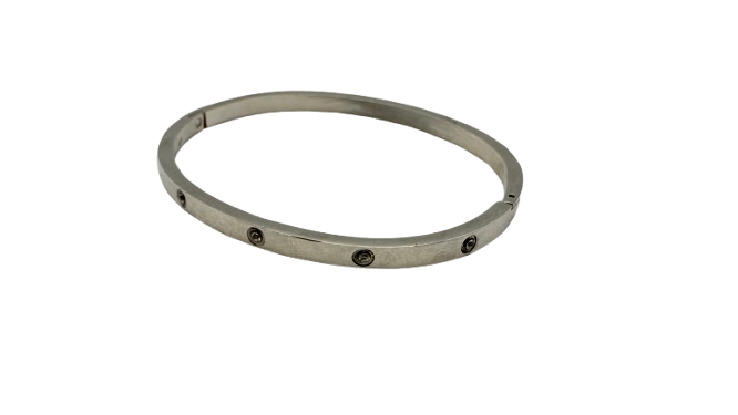 Bracelet Jonc en Or Blanc 18k 12.62 Grs