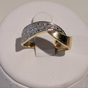 Bague Jonc en Or Jaune et Blanc 18 Carats