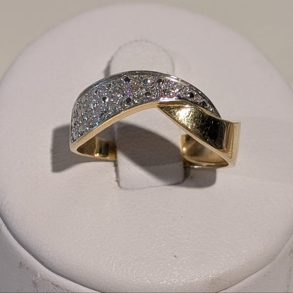 Bague Jonc en Or Jaune et Blanc 18 Carats