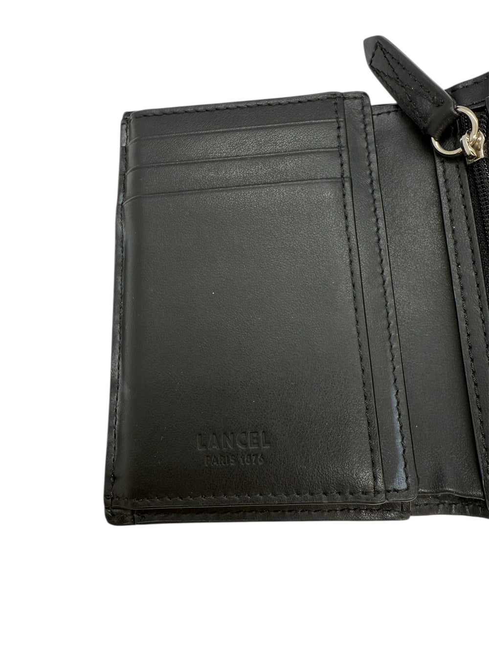 Portefeuille Lancel Noir en Bon État avec Accessoires - 12.50cm