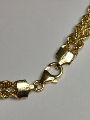 Collier Princesse Tressé Or Jaune 18k Mousqueton 45cm