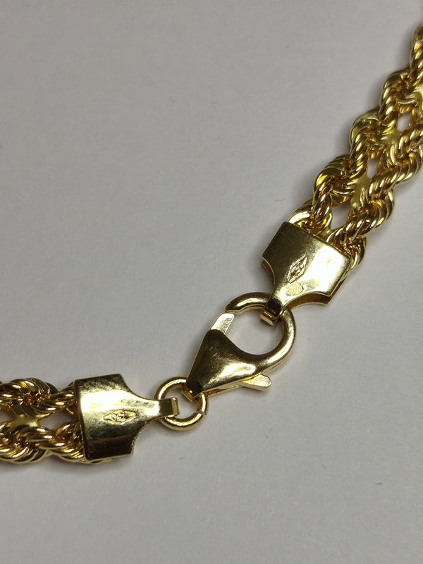 Collier Princesse Tressé Or Jaune 18k Mousqueton 45cm