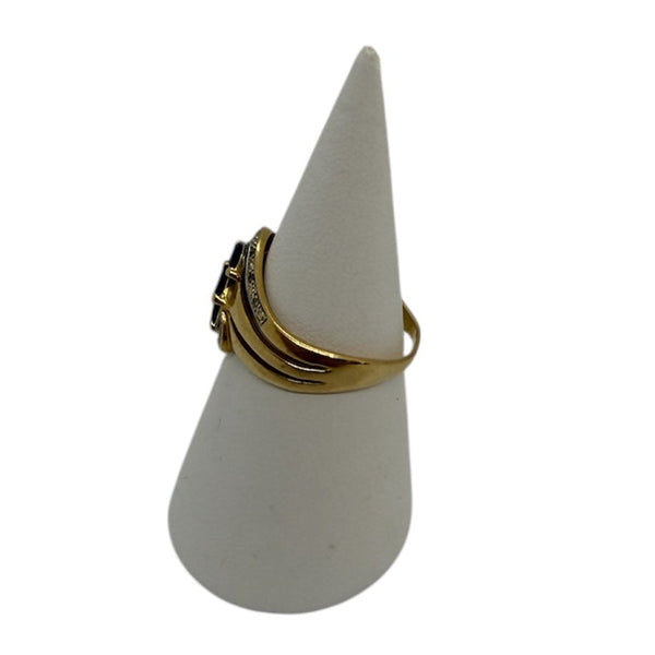 Bague en Or jaune 18 carats sertie de saphirs et diamants – Taille 56 4.02 Grs