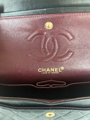 Sac Chanel Timeless 23 cm en Cuir Noir Vintage