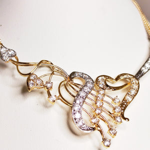 Collier Princesse en Or Jaune et Blanc 22 K - 14.44 Grs