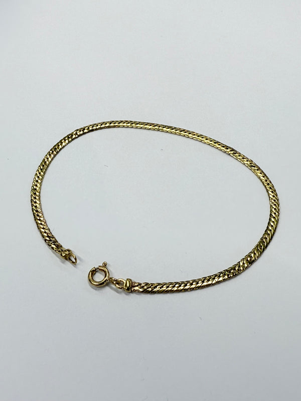 Bracelet en Or Jaune 18k Maille Anglaise Lg19cm