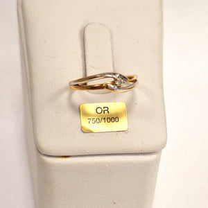 Solitaire en Or Jaune 18K avec Diamant 0.02ct