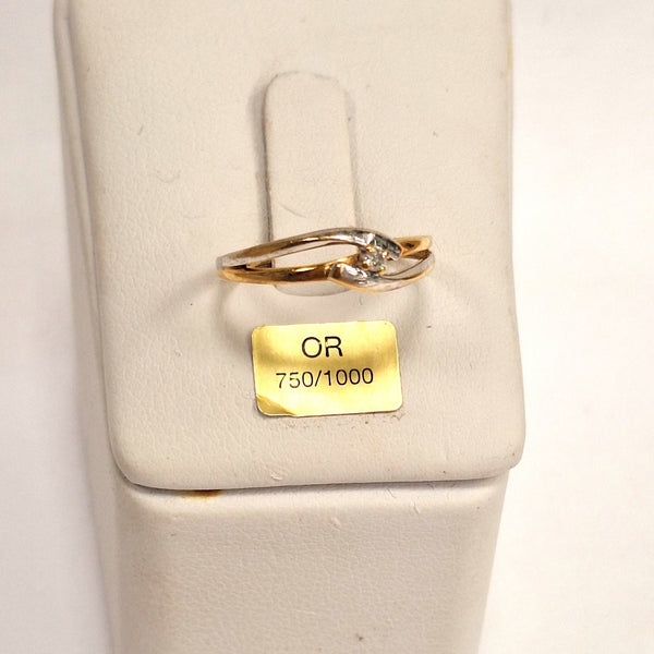 Solitaire en Or Jaune 18K avec Diamant 0.02ct