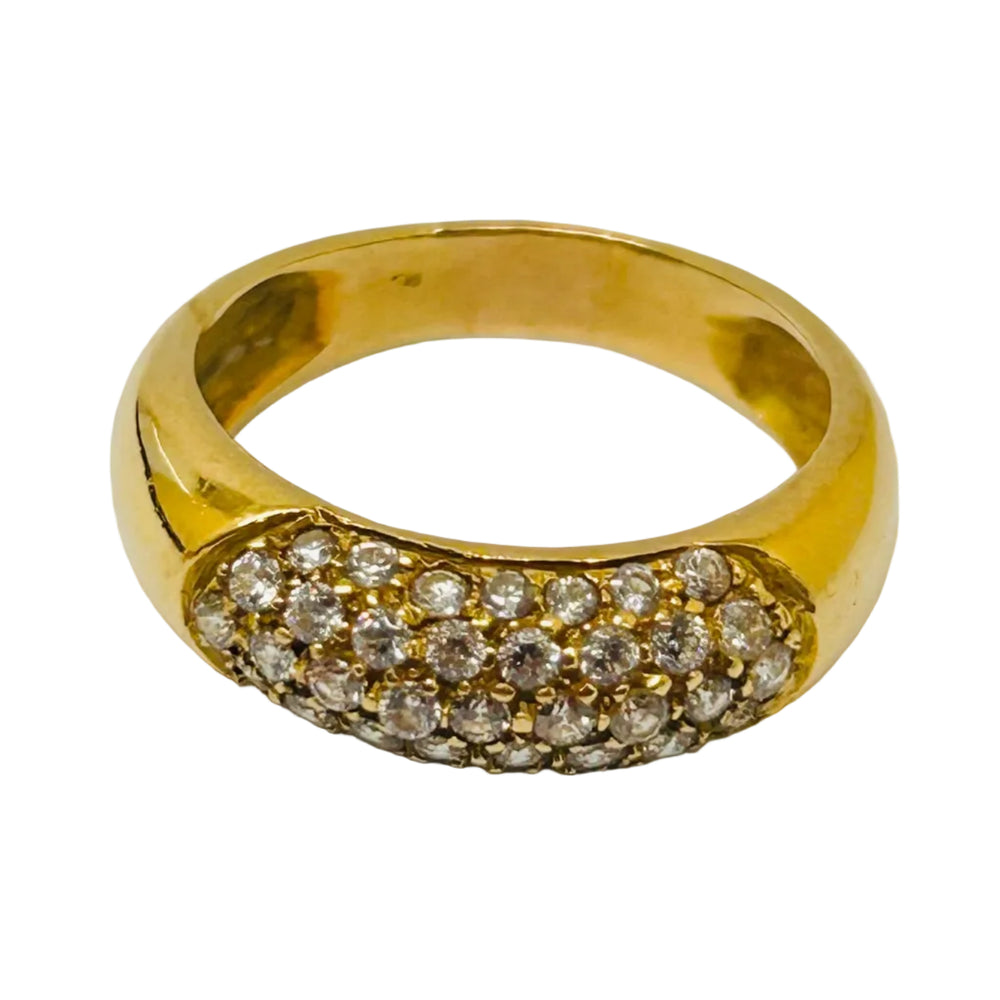 Bague en Or Jaune 18K avec Oxyde de Zirconium T55 - 5.02Grs